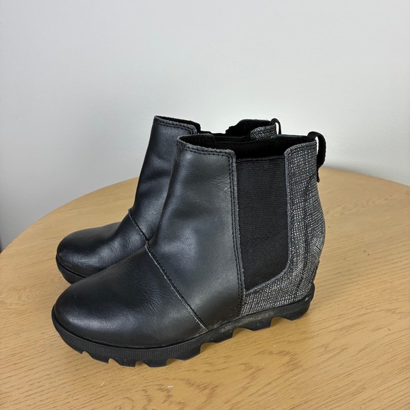 Sorel Joan Of Arctic Wedge Ankle Snow Boots Girl's 1 Winter Spring Rain Metallic - Picture 4 of 7